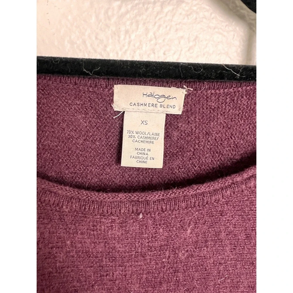 Halogen Sweater‎ Womens XS Long Sleeve Cashmere Blend Tunic Knit Maroon